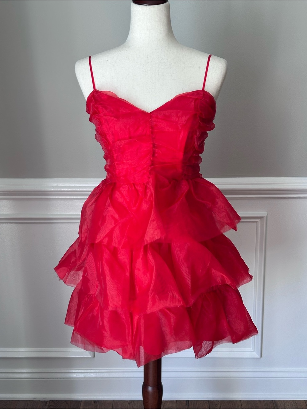 NEW DO+BE Red Tulle Mini Party Dress size Large